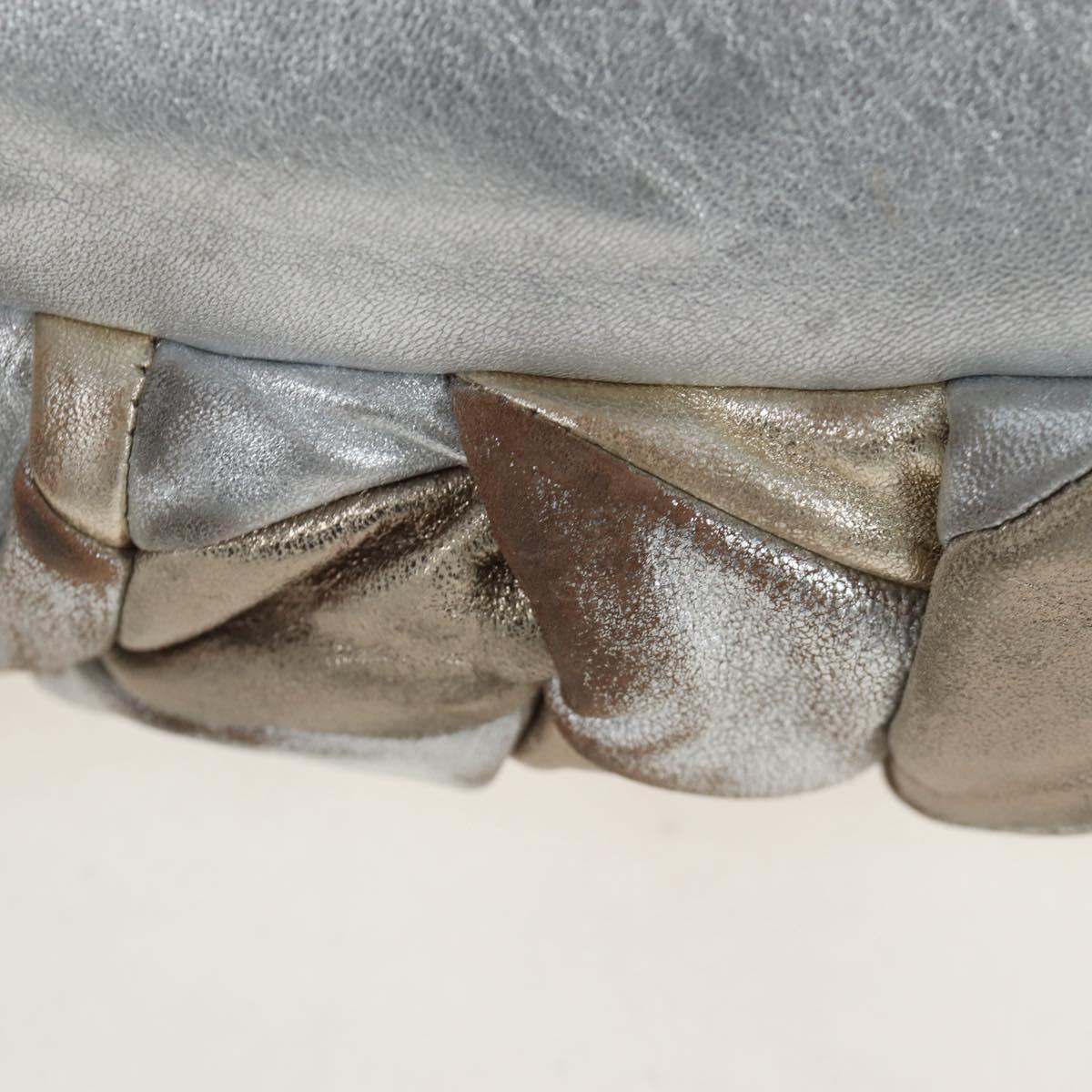 Miu Miu Hand Bag Leather 2way Silver Auth 204825A