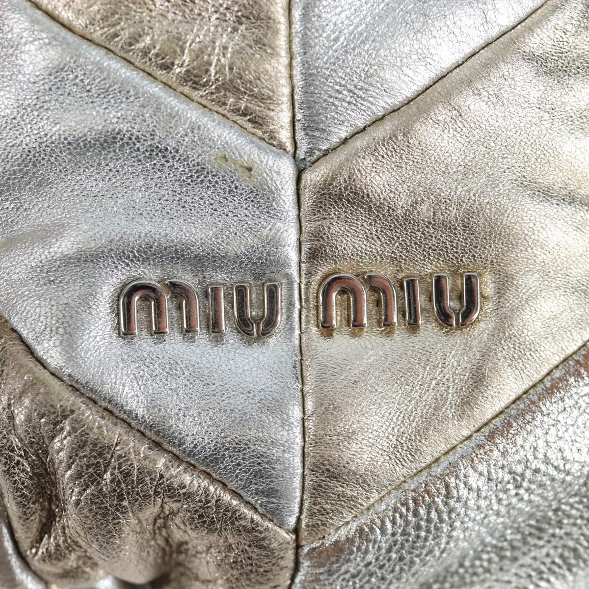 Miu Miu Hand Bag Leather 2way Silver Auth 204825A
