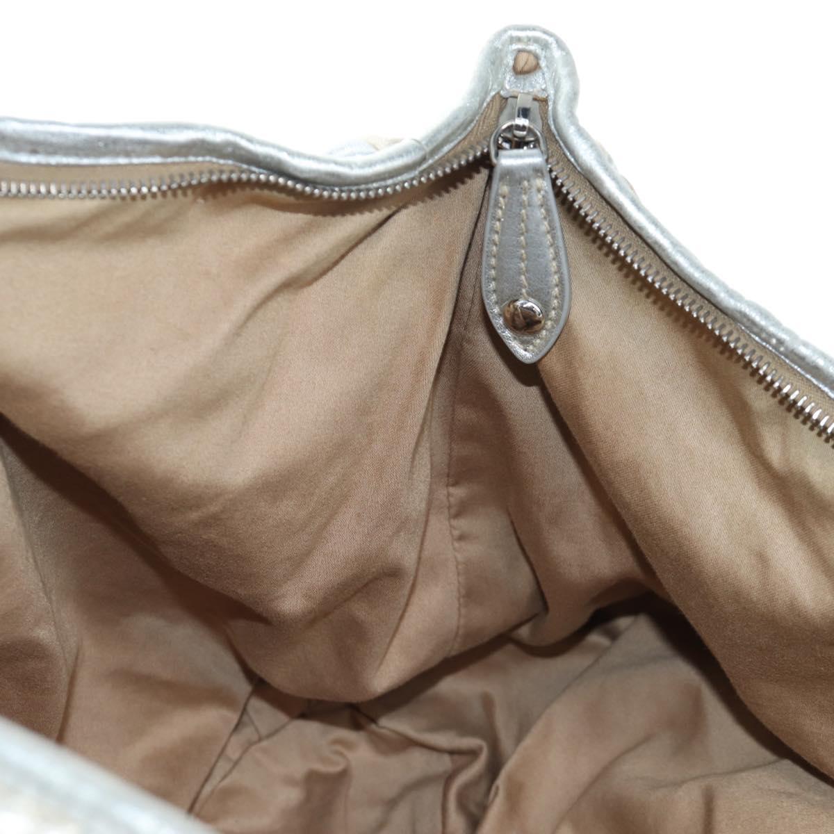 Miu Miu Hand Bag Leather 2way Silver Auth 204825A