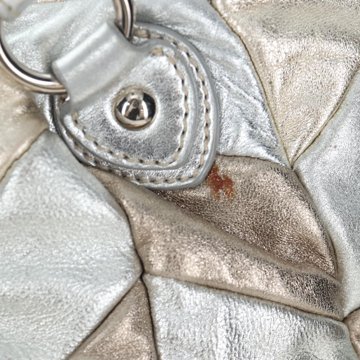 Miu Miu Hand Bag Leather 2way Silver Auth 204825A