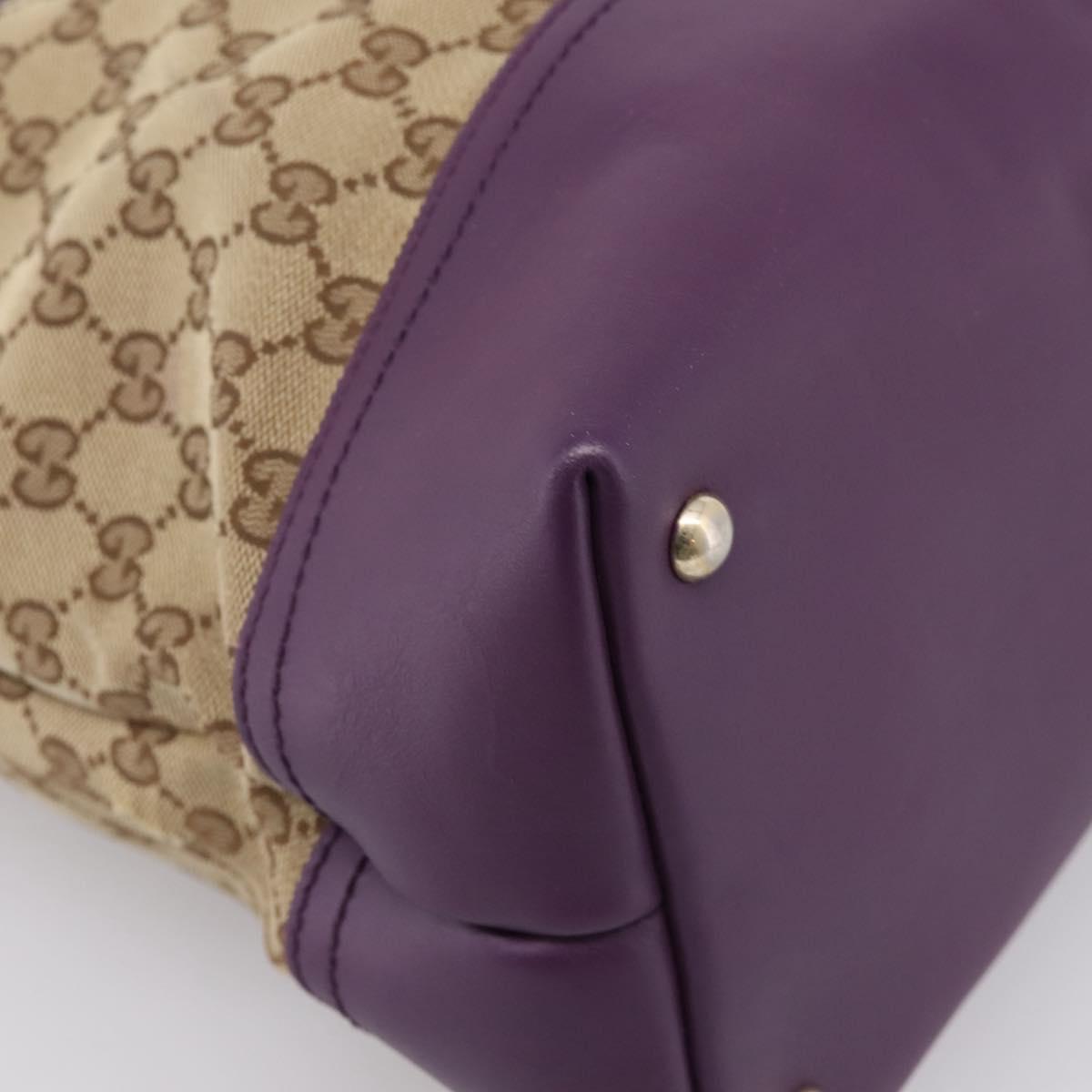 GUCCI GG Canvas Tote Bag Beige Gold 282325 Auth 204828