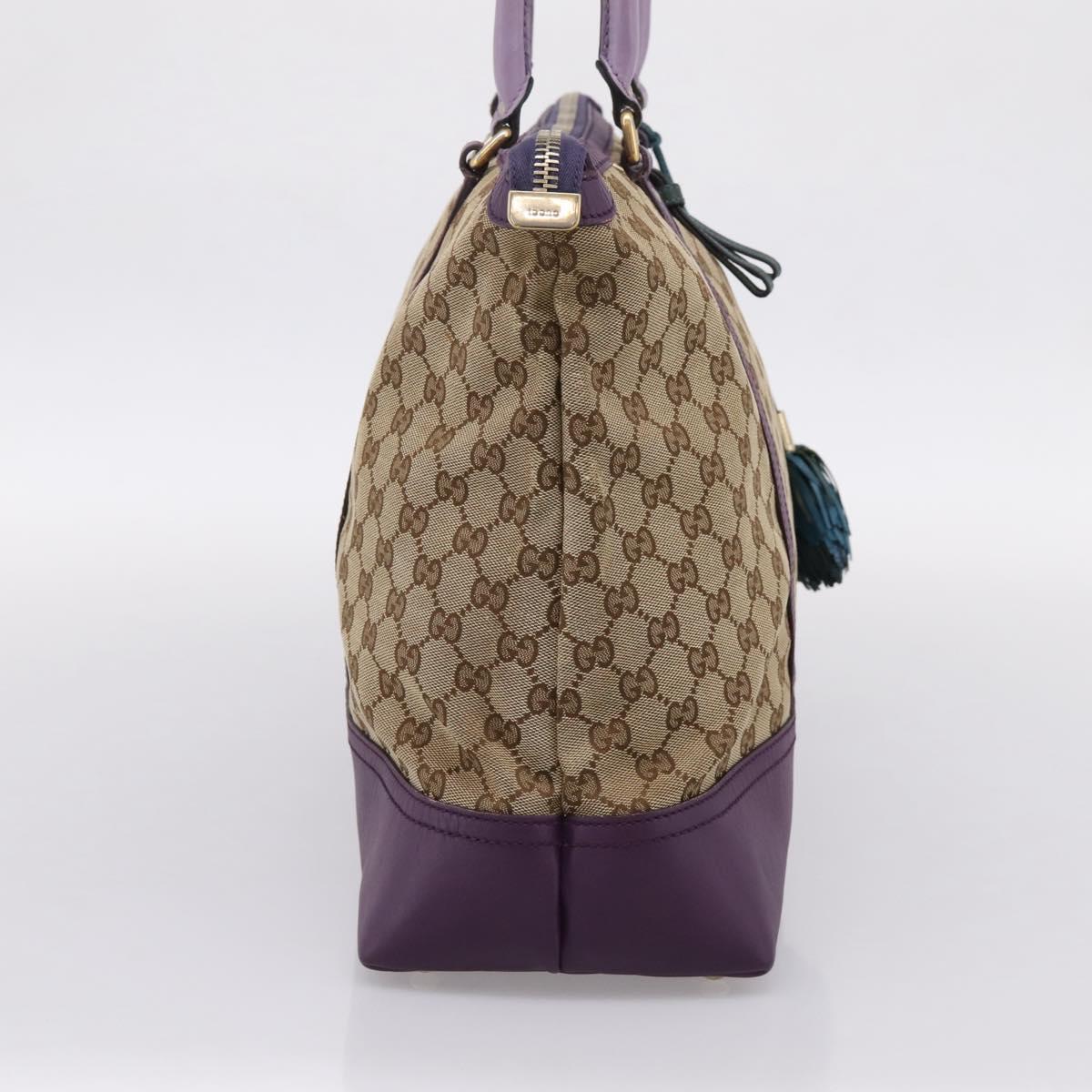 GUCCI GG Canvas Tote Bag Beige Gold 282325 Auth 204828
