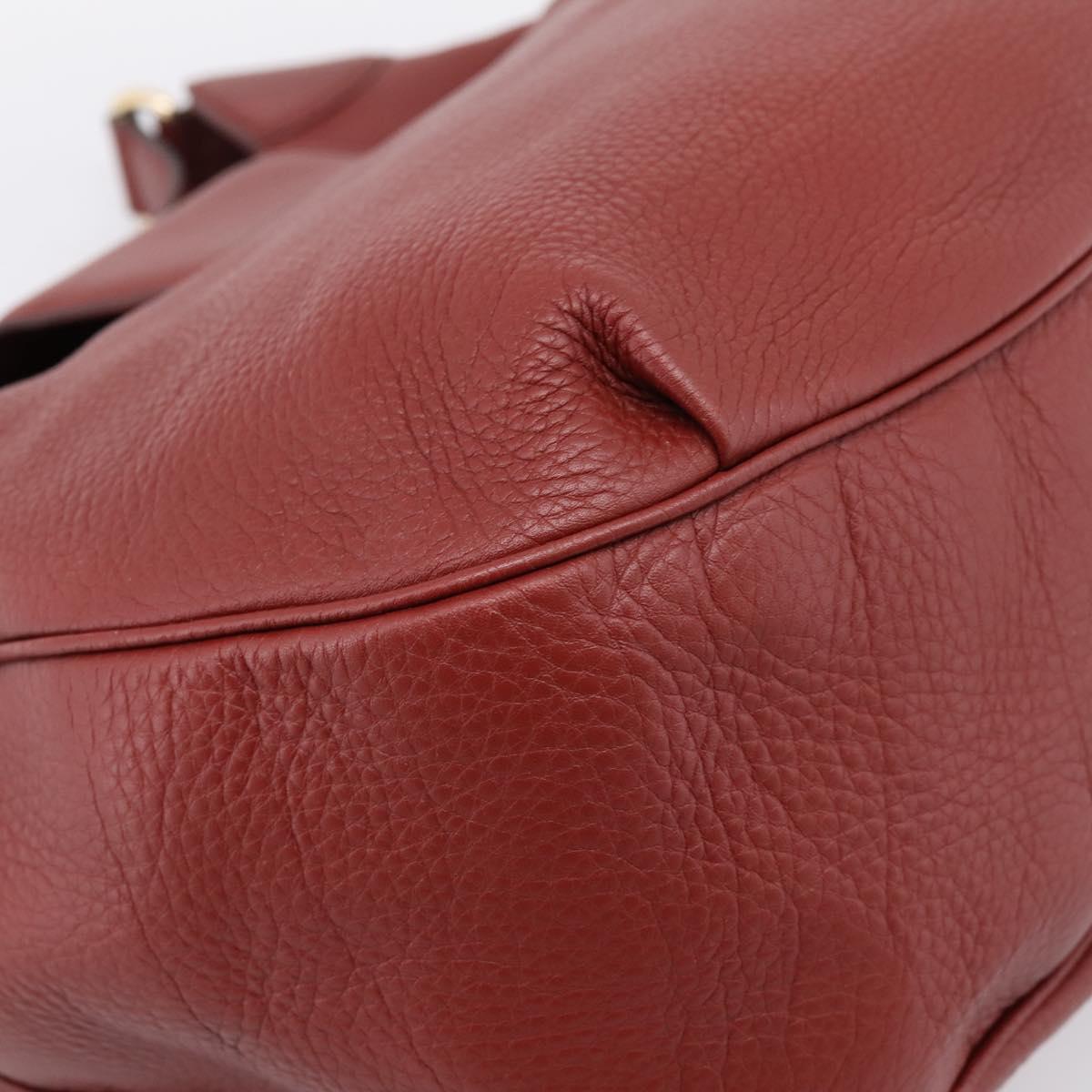GUCCI Shoulder Bag Leather 2way Red Gold 296851 Auth 204829A