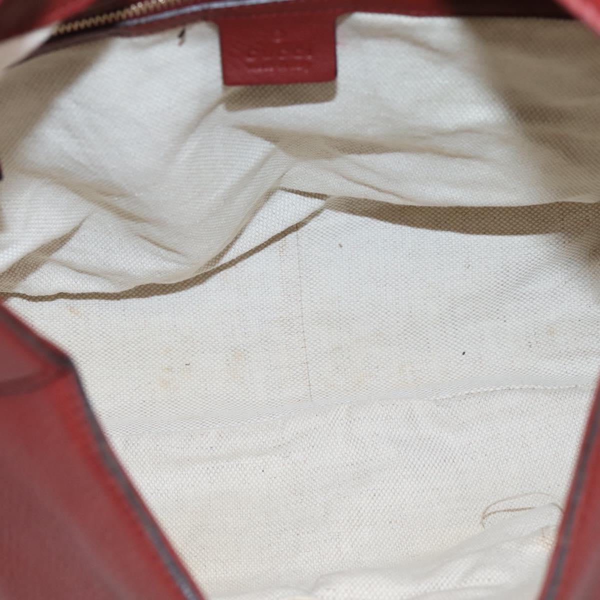 GUCCI Shoulder Bag Leather 2way Red Gold 296851 Auth 204829A