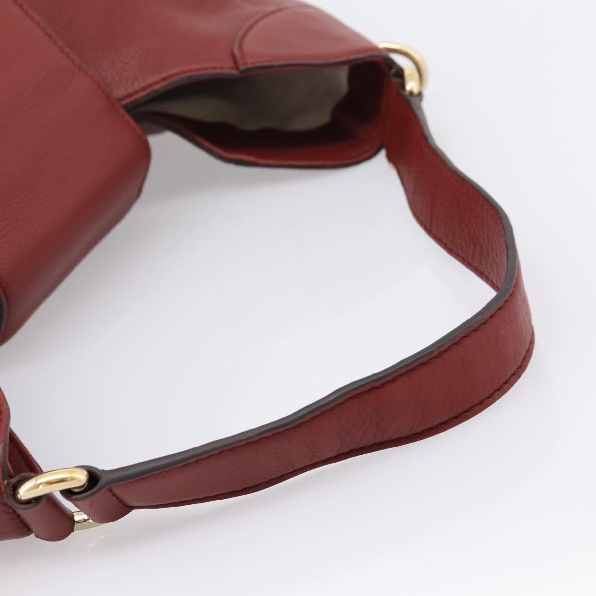GUCCI Shoulder Bag Leather 2way Red Gold 296851 Auth 204829A