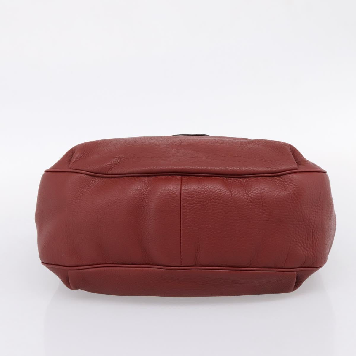 GUCCI Shoulder Bag Leather 2way Red Gold 296851 Auth 204829A
