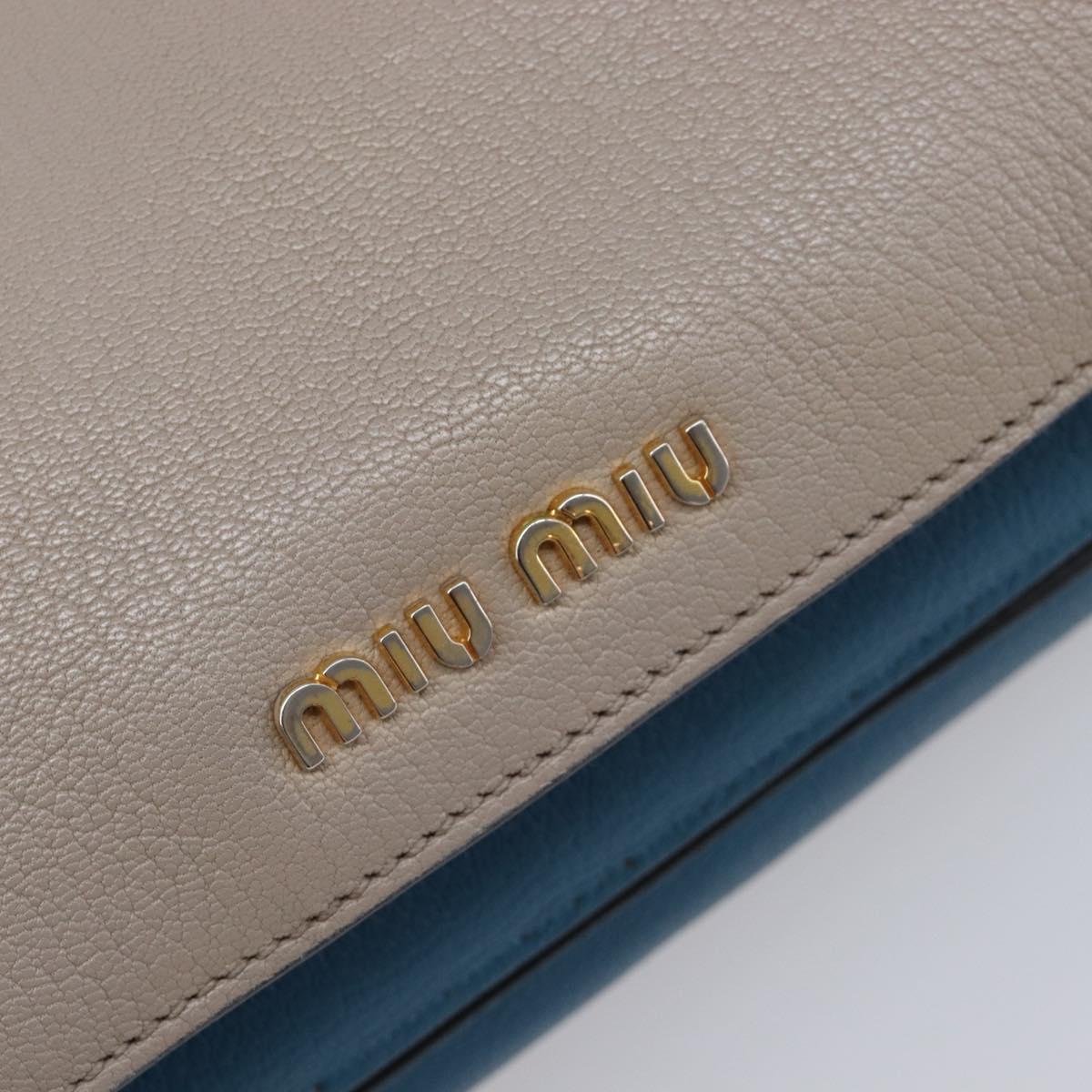 Miu Miu Hand Bag Leather 2way Gray Gold Auth 204830A