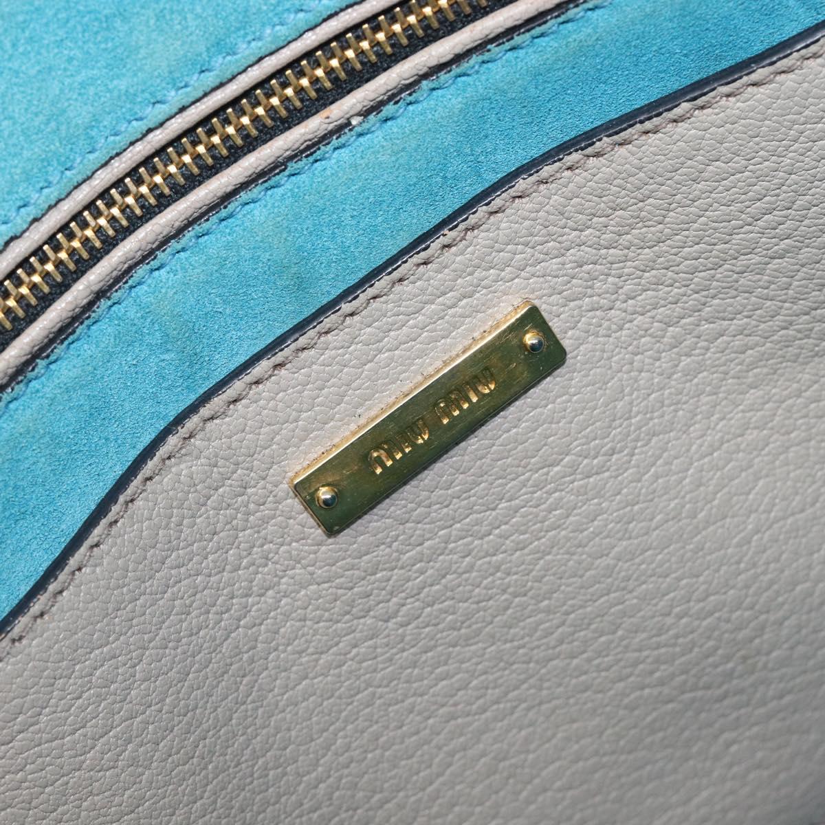 Miu Miu Hand Bag Leather 2way Gray Gold Auth 204830A