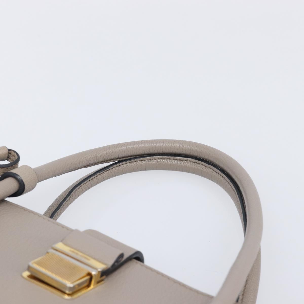 Miu Miu Hand Bag Leather 2way Gray Gold Auth 204830A