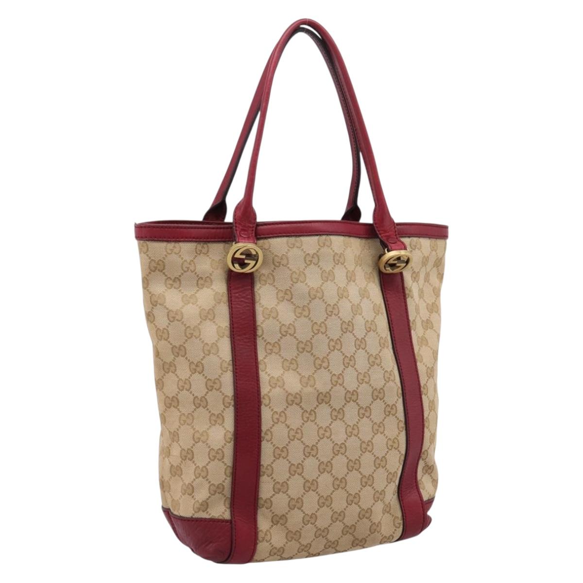GUCCI GG Canvas Miss GG Tote Bag Beige Gold 342591 Auth 204831