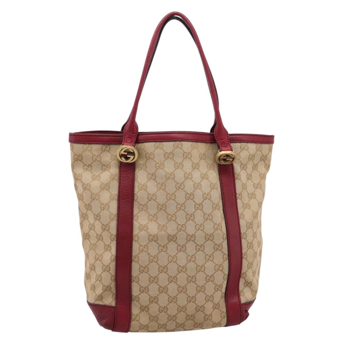 GUCCI GG Canvas Miss GG Tote Bag Beige Gold 342591 Auth 204831