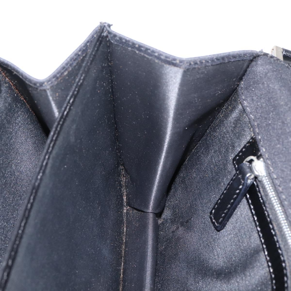 FENDI Mamma Baguette Shoulder Bag Cotton jersey Black Silver Auth 204836