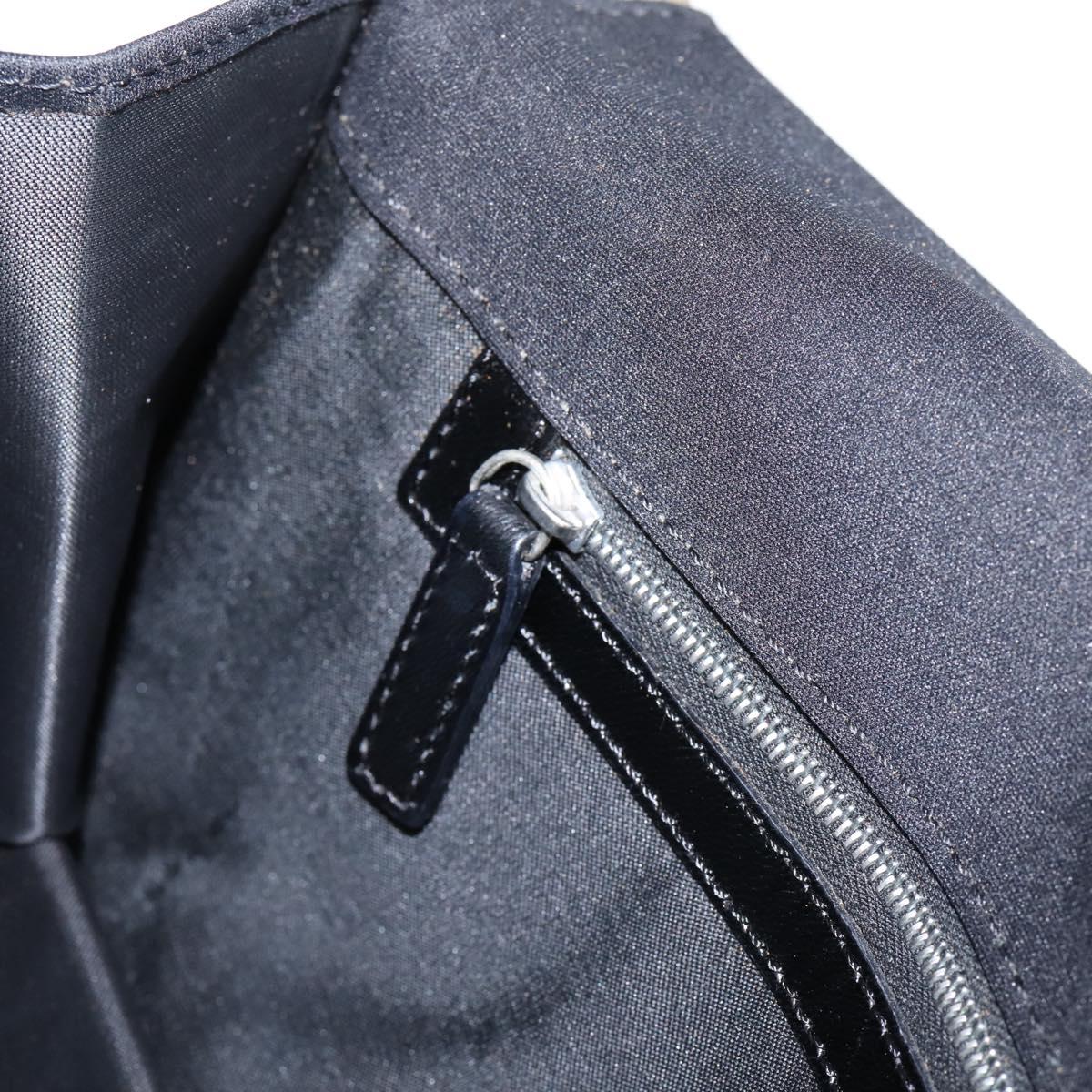FENDI Mamma Baguette Shoulder Bag Cotton jersey Black Silver Auth 204836