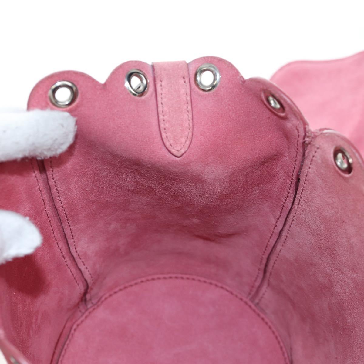 Miu Miu Shoulder Bag Suede Pink Silver Auth 204837A