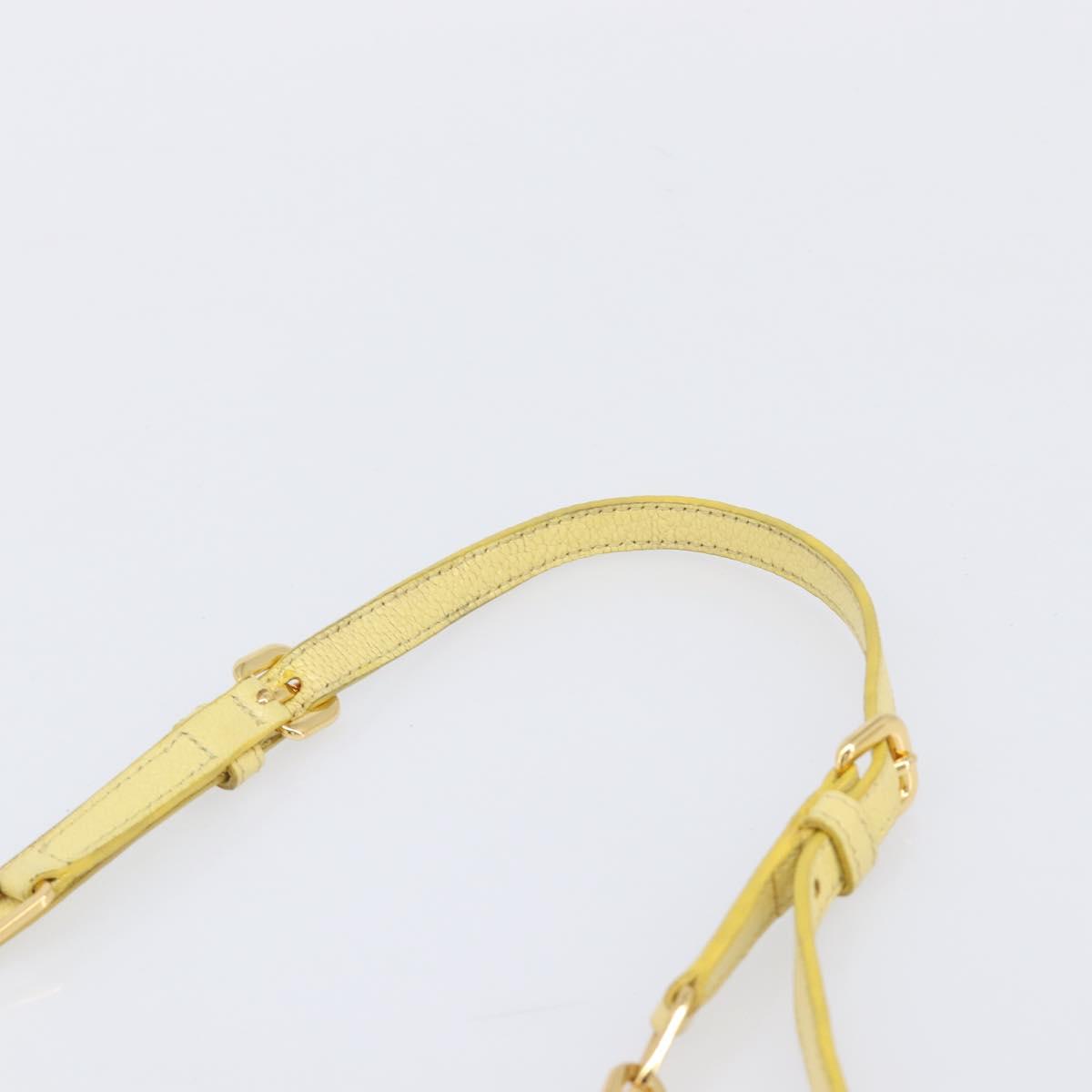 Miu Miu Chain Wallet Shoulder Bag Leather Yellow Gold Auth 204839A