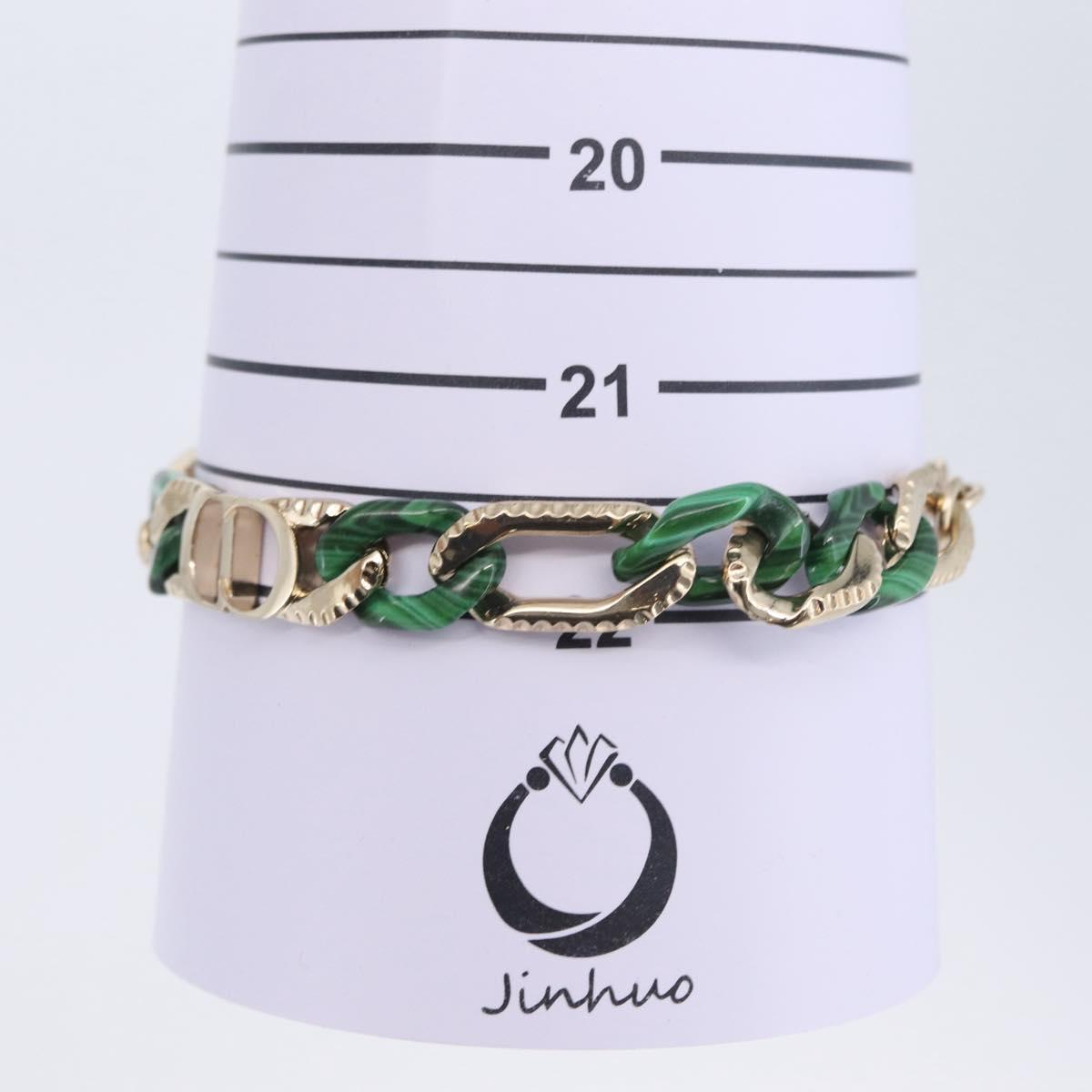 Christian Dior Bracelet metal Green Gold Auth 204841M