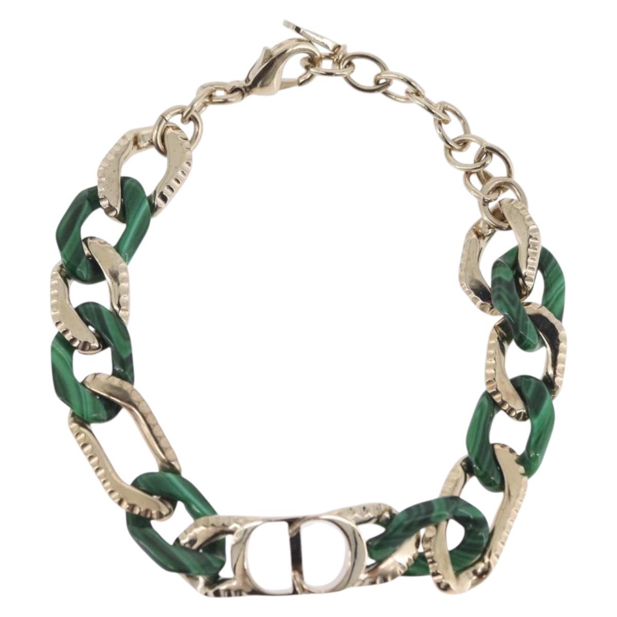 Christian Dior Bracelet metal Green Gold Auth 204841M
