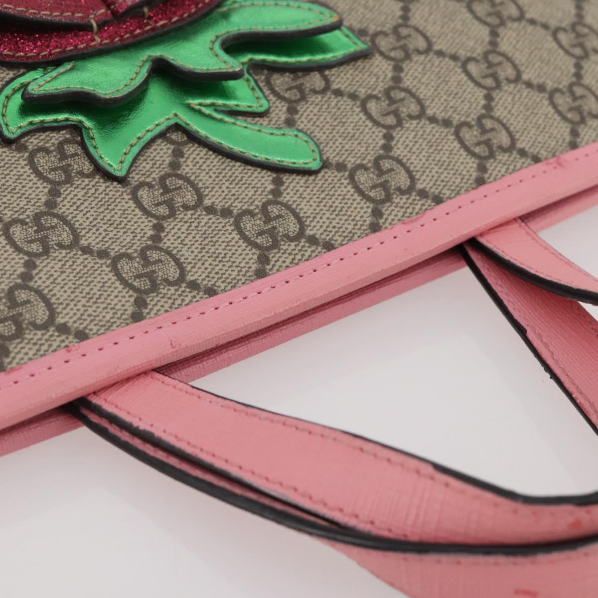 GUCCI GG Supreme Children's Hand Bag PVC Beige 630589 Auth 204842A