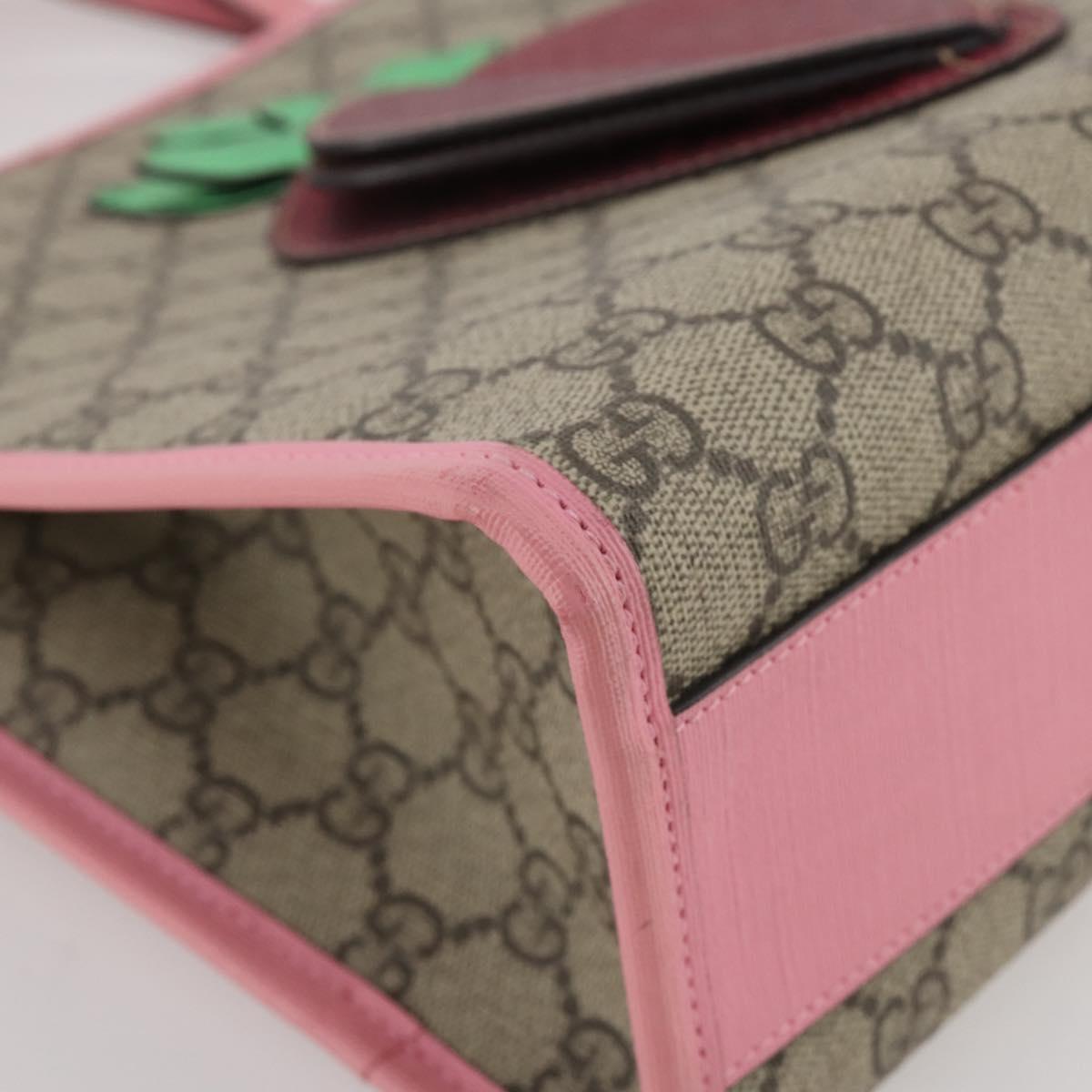 GUCCI GG Supreme Children's Hand Bag PVC Beige 630589 Auth 204842A