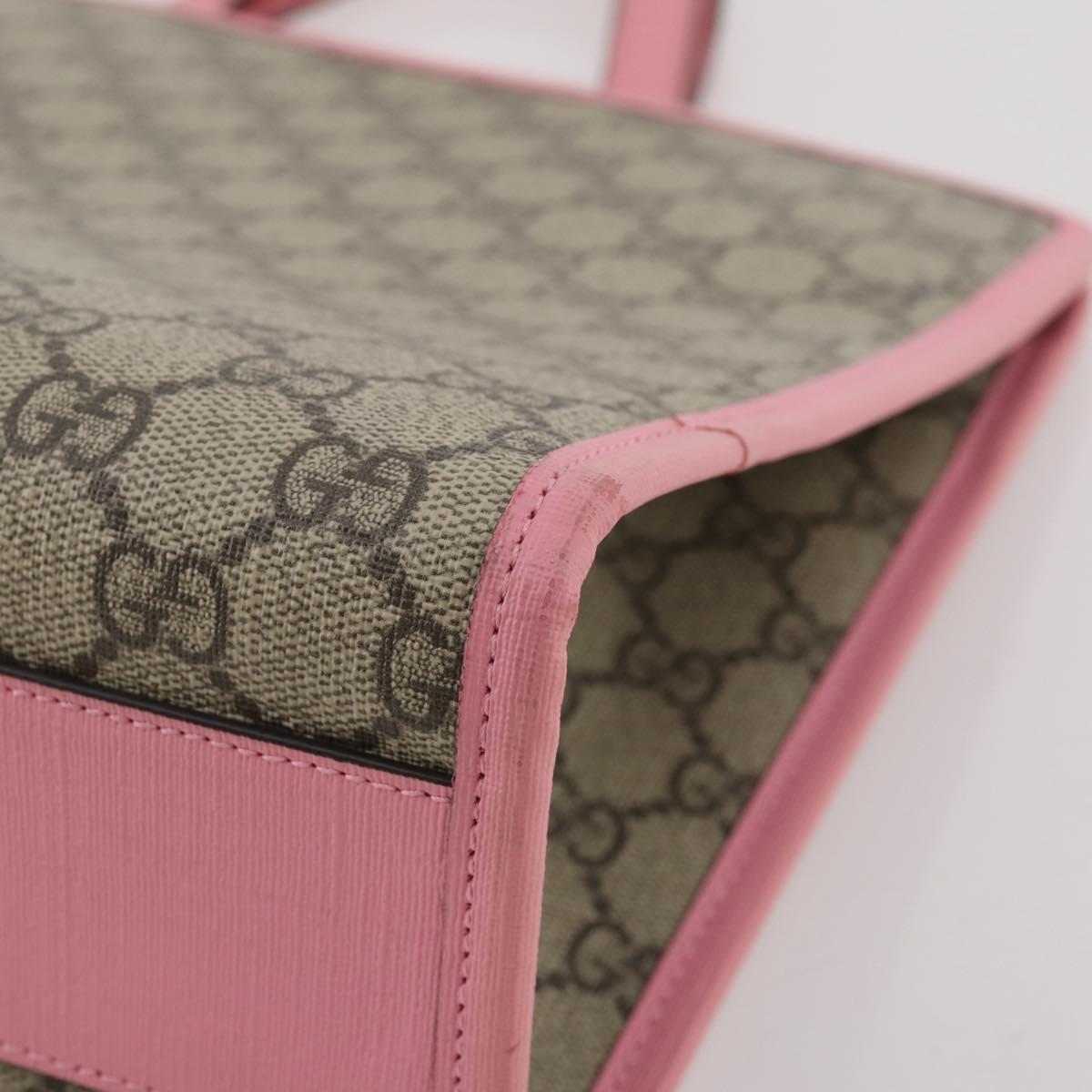 GUCCI GG Supreme Children's Hand Bag PVC Beige 630589 Auth 204842A