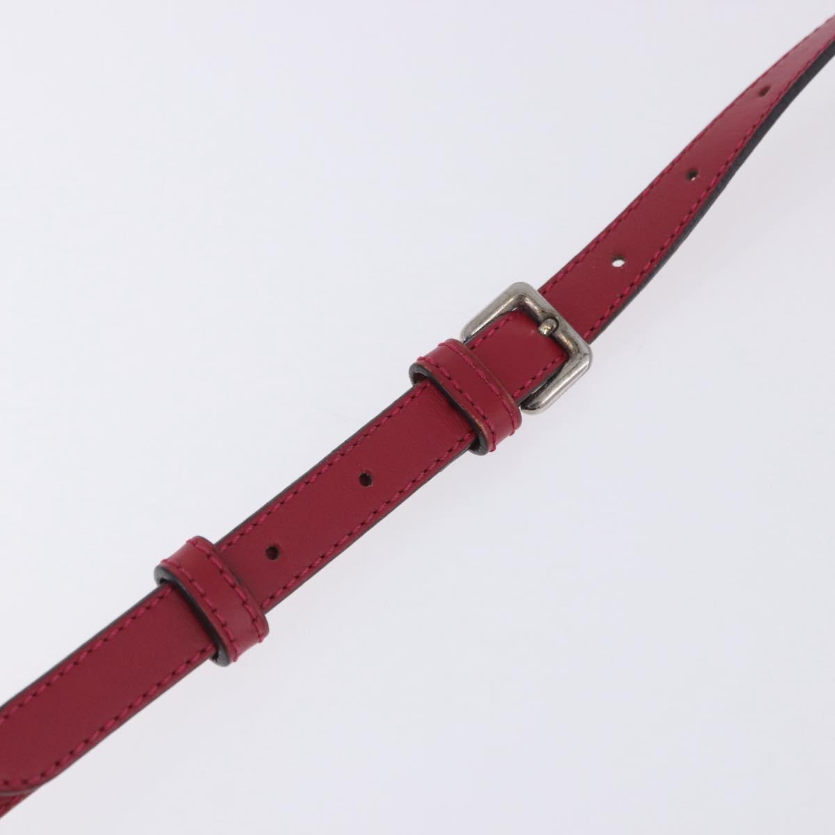 LOEWE Shoulder Bag Leather Red Gold Auth 204848