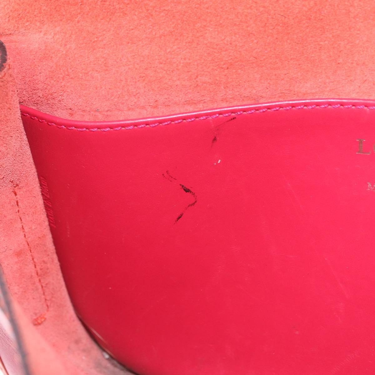LOEWE Shoulder Bag Leather Red Gold Auth 204848