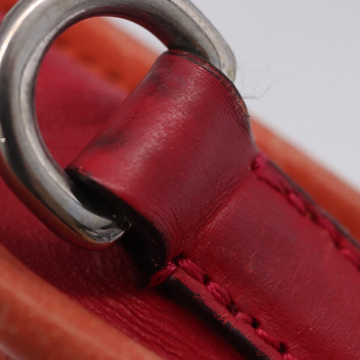LOEWE Shoulder Bag Leather Red Gold Auth 204848