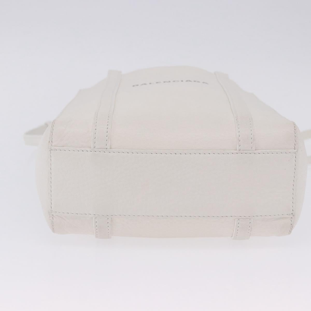 BALENCIAGA Everyday XXS Hand Bag Leather 2way White Silver 551815 Auth 204853A