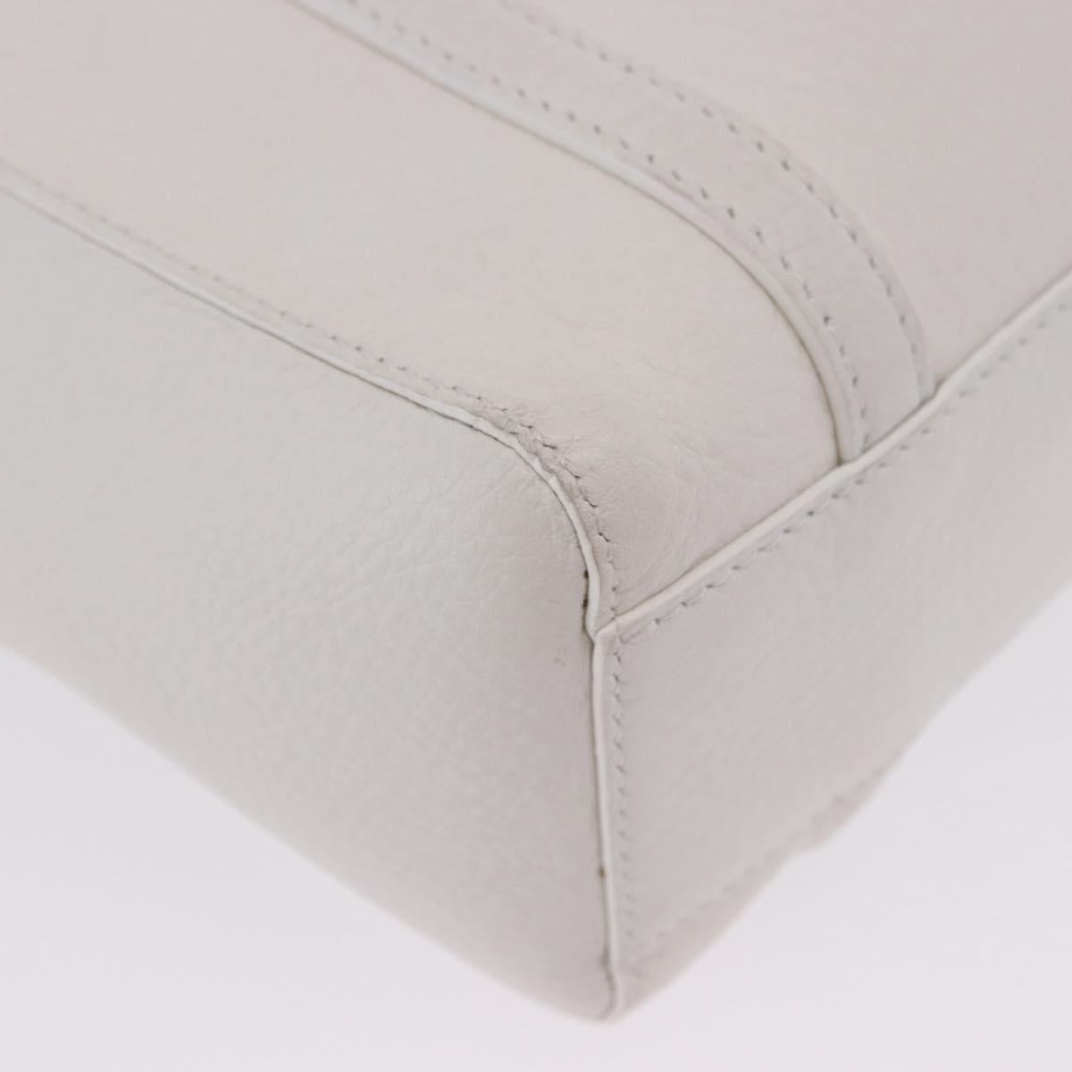 BALENCIAGA Everyday XXS Hand Bag Leather 2way White Silver 551815 Auth 204853A