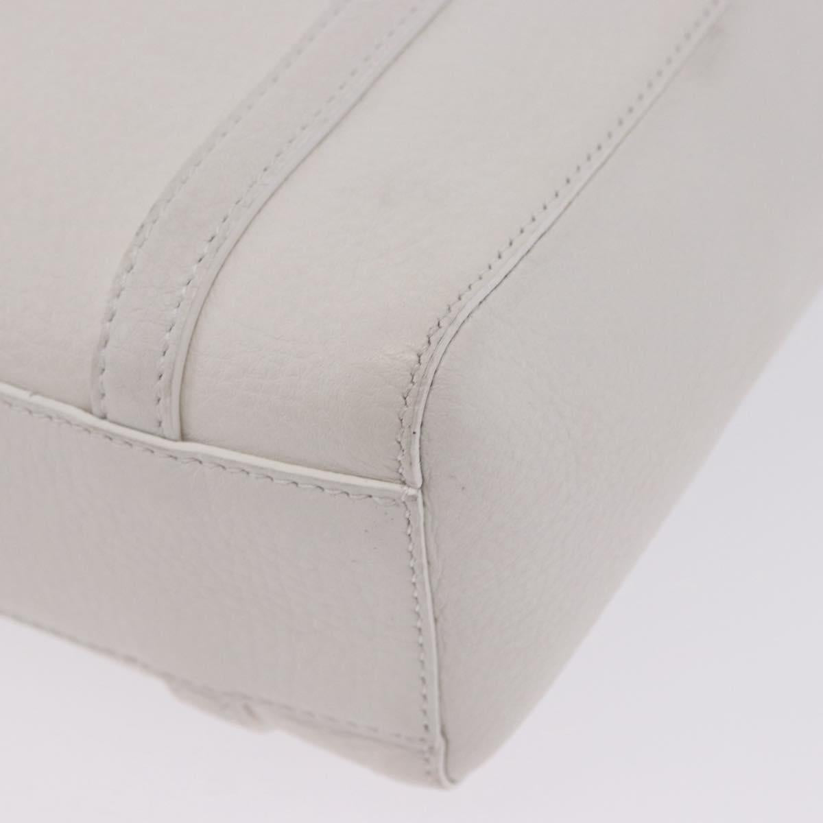 BALENCIAGA Everyday XXS Hand Bag Leather 2way White Silver 551815 Auth 204853A