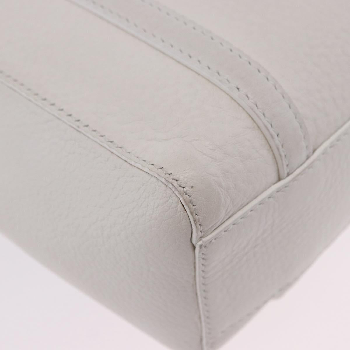 BALENCIAGA Everyday XXS Hand Bag Leather 2way White Silver 551815 Auth 204853A