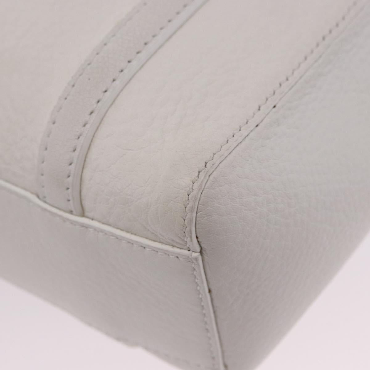 BALENCIAGA Everyday XXS Hand Bag Leather 2way White Silver 551815 Auth 204853A