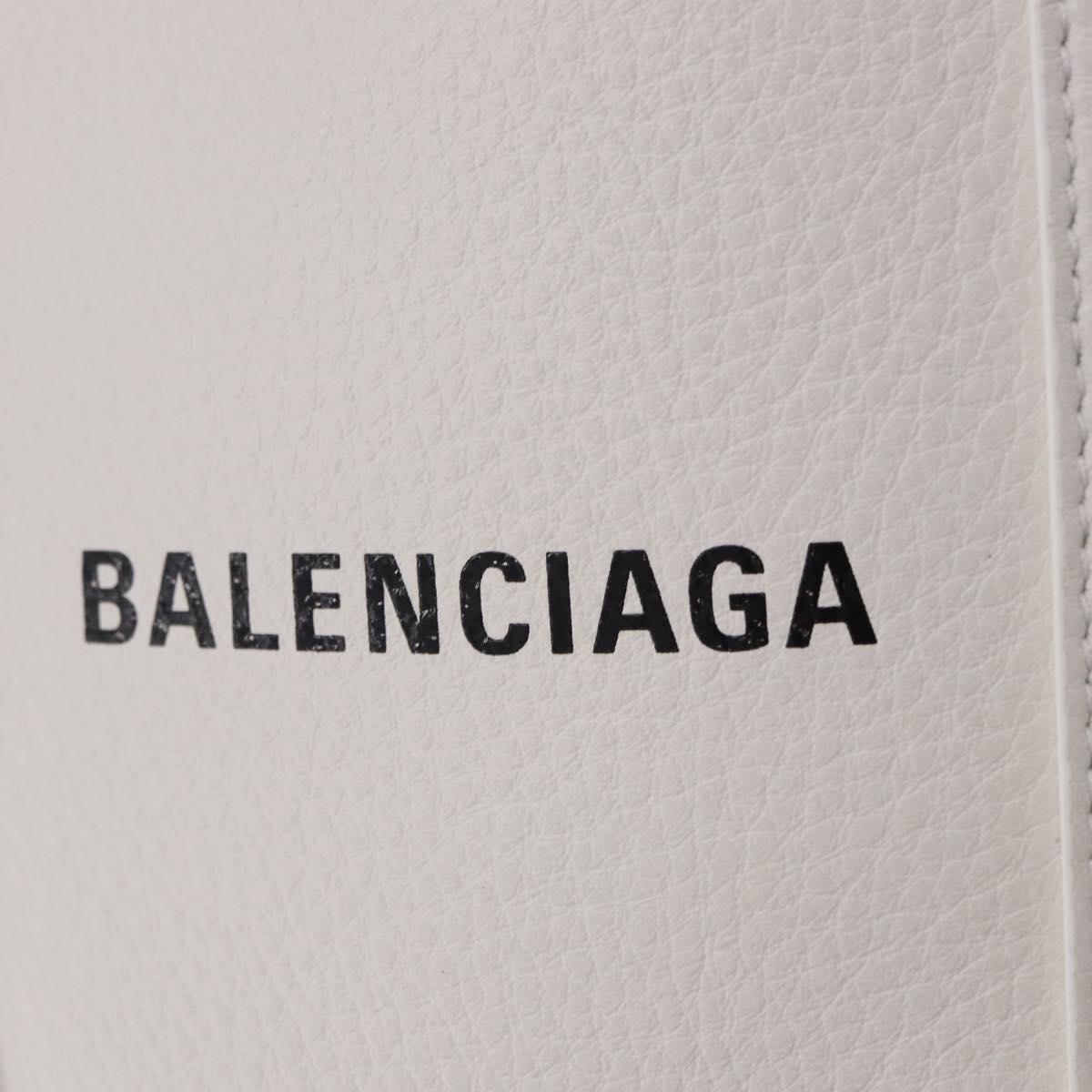 BALENCIAGA Everyday XXS Hand Bag Leather 2way White Silver 551815 Auth 204853A
