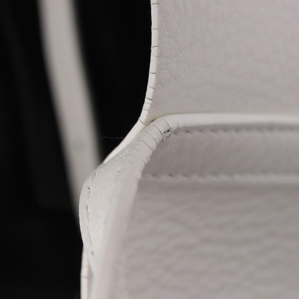 BALENCIAGA Everyday XXS Hand Bag Leather 2way White Silver 551815 Auth 204853A