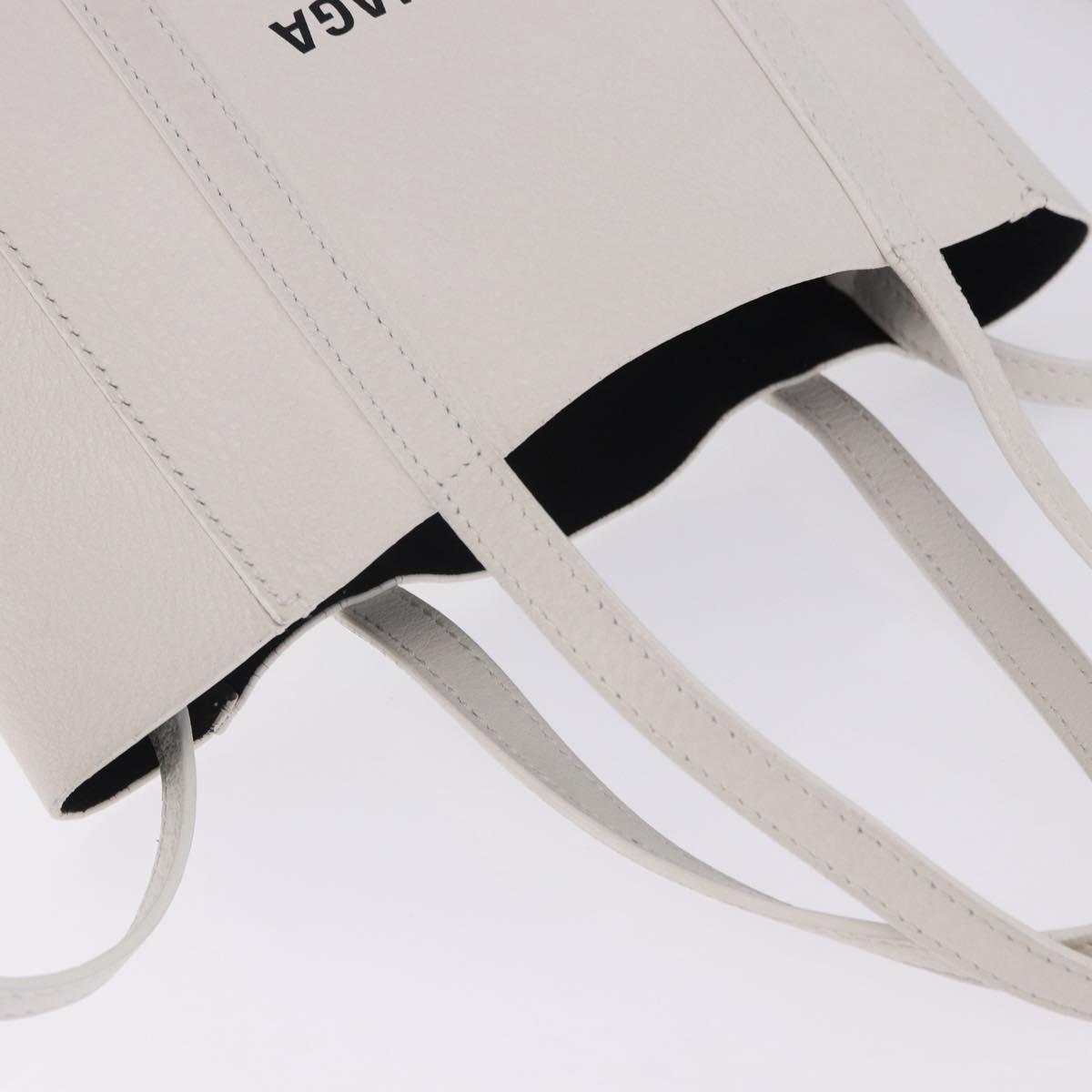 BALENCIAGA Everyday XXS Hand Bag Leather 2way White Silver 551815 Auth 204853A