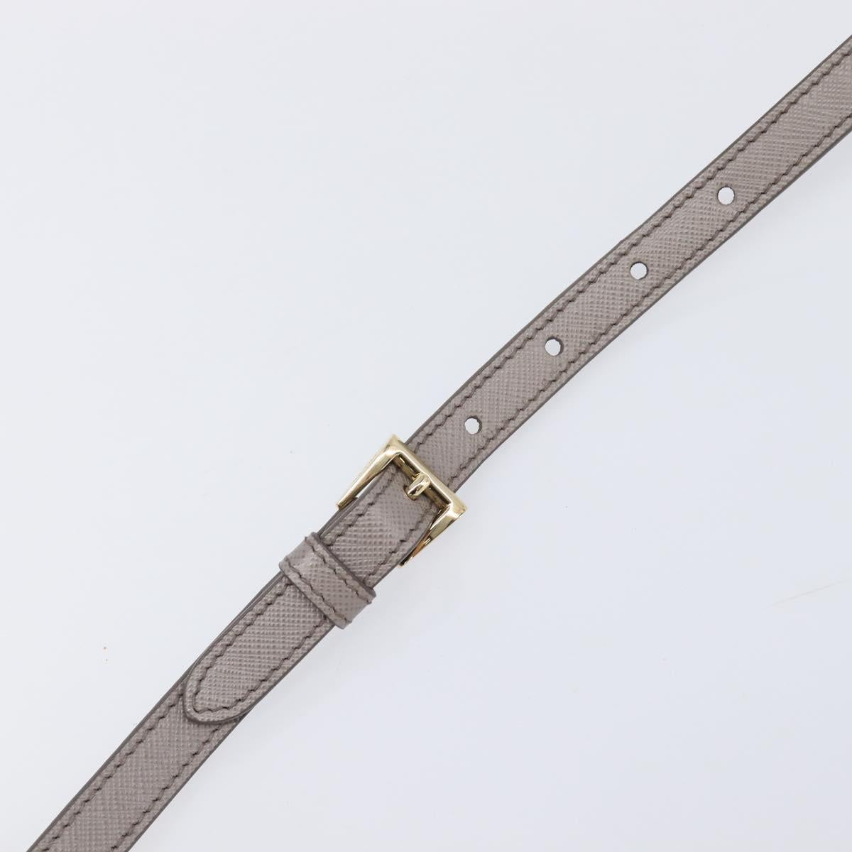 PRADA Galleria Hand Bag Safiano 2way Gray Gold Tone Auth 204854SAV