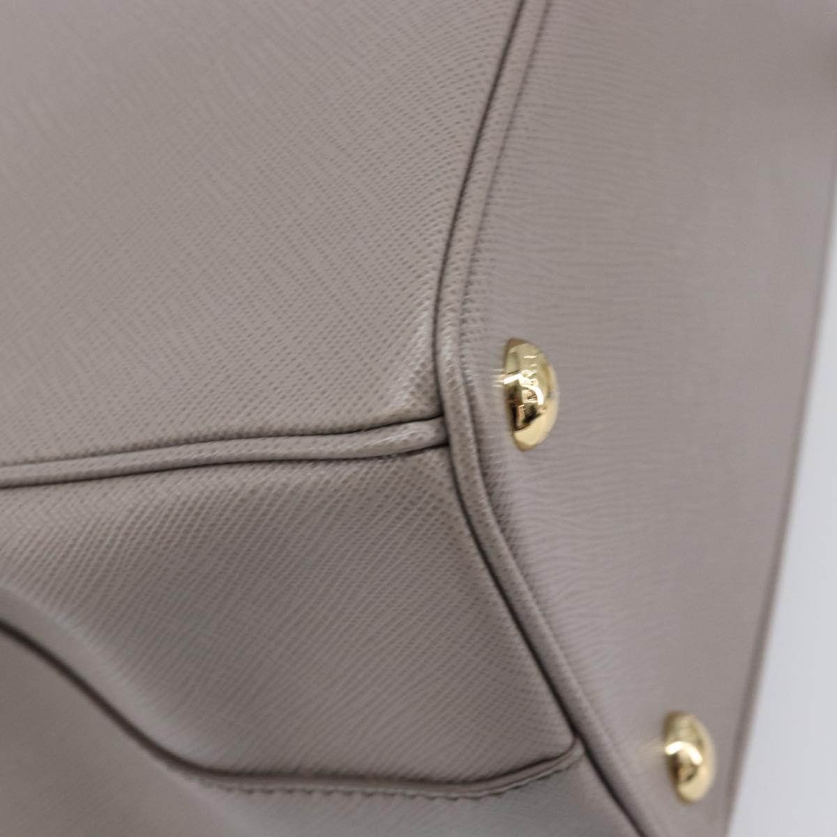 PRADA Galleria Hand Bag Safiano 2way Gray Gold Tone Auth 204854SAV