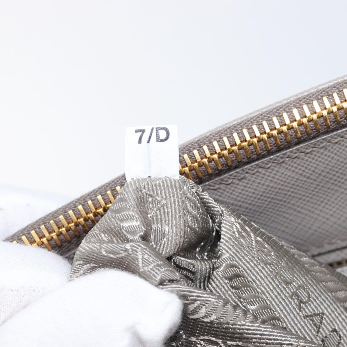 PRADA Galleria Hand Bag Safiano 2way Gray Gold Tone Auth 204854SAV