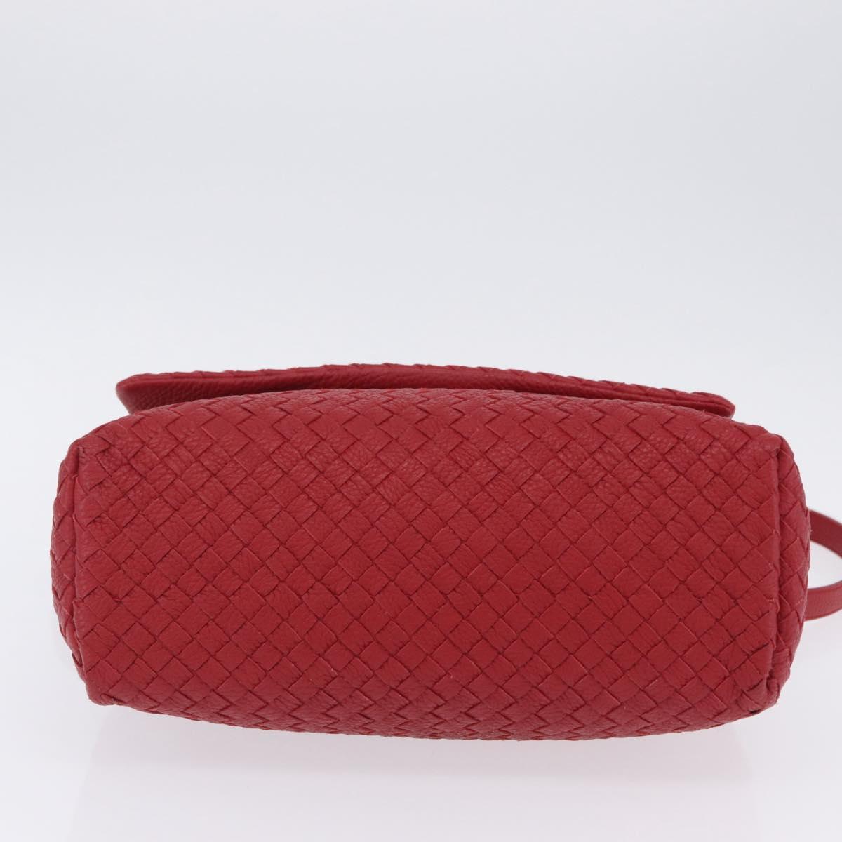 BOTTEGA VENETA INTRECCIATO Shoulder Bag Leather Red Auth 204857V