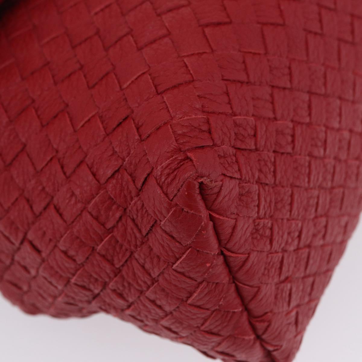 BOTTEGA VENETA INTRECCIATO Shoulder Bag Leather Red Auth 204857V