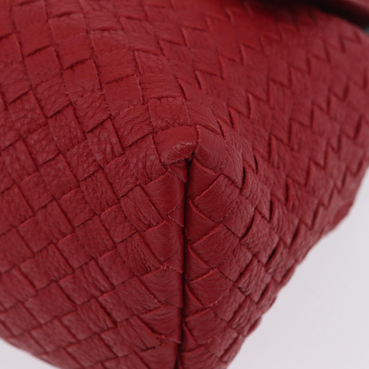 BOTTEGA VENETA INTRECCIATO Shoulder Bag Leather Red Auth 204857V