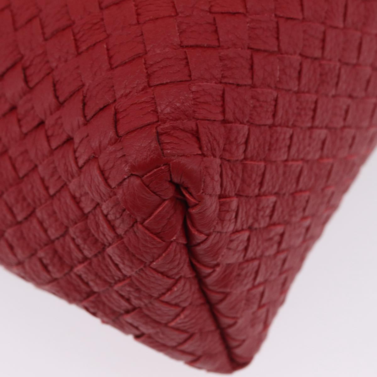 BOTTEGA VENETA INTRECCIATO Shoulder Bag Leather Red Auth 204857V