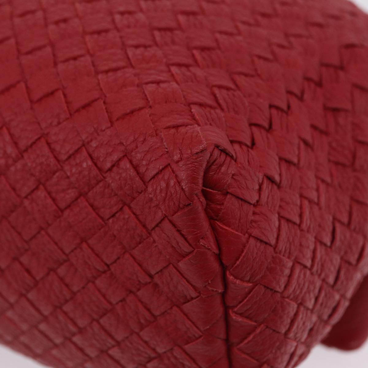 BOTTEGA VENETA INTRECCIATO Shoulder Bag Leather Red Auth 204857V