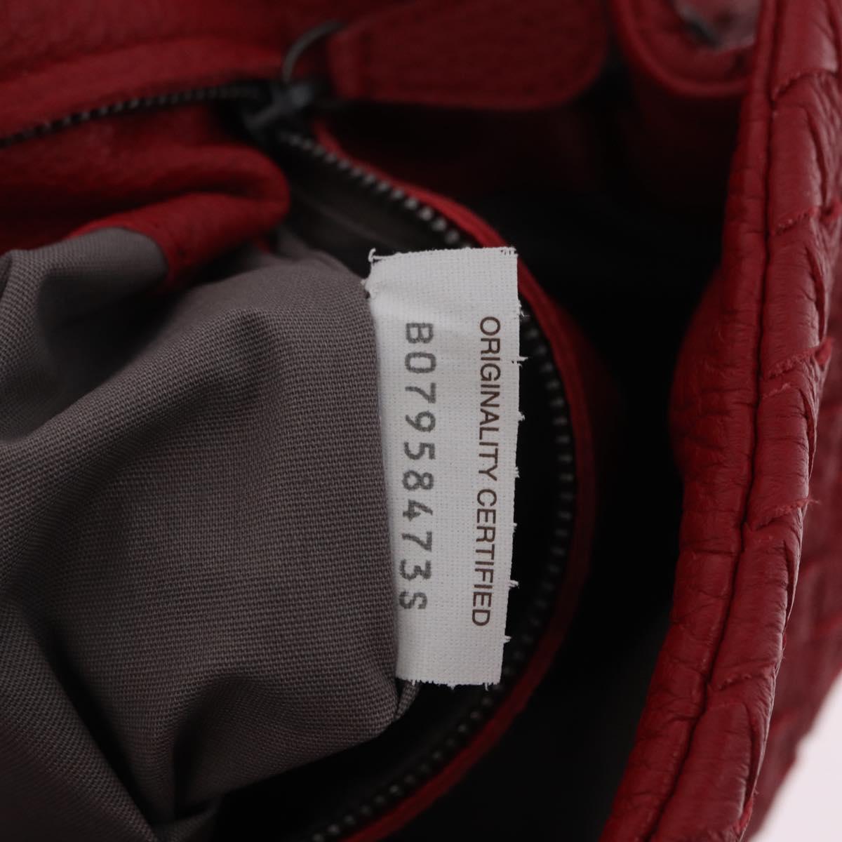 BOTTEGA VENETA INTRECCIATO Shoulder Bag Leather Red Auth 204857V