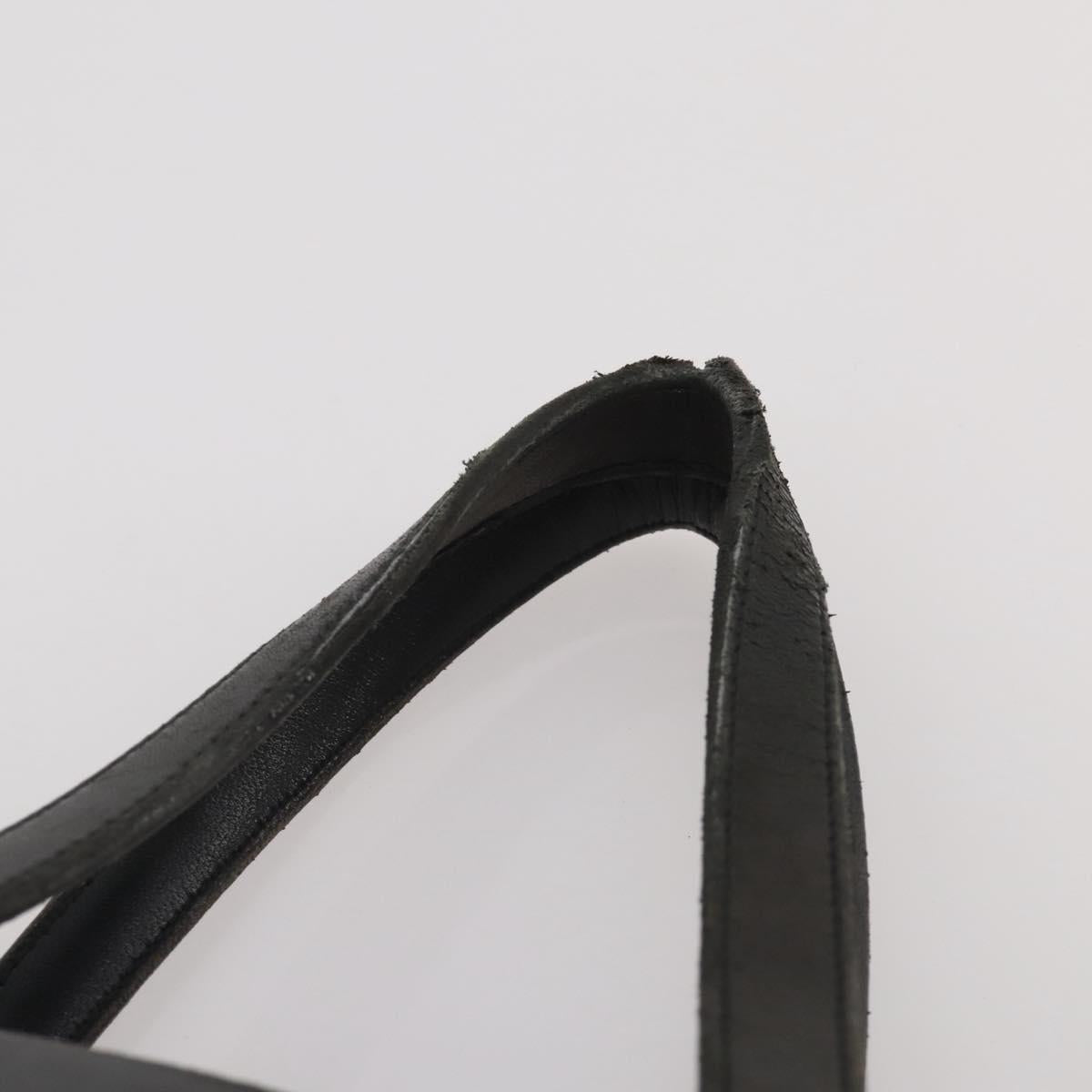 LOEWE Hand Bag Leather Black Gold Auth 204858