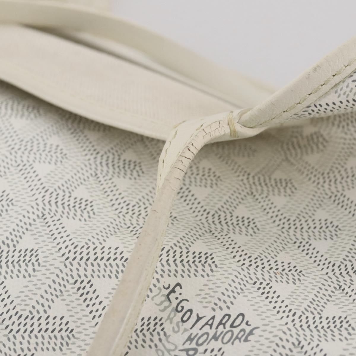 GOYARD Herringbone Saint Louis GM Tote Bag PVC White Auth 204859A