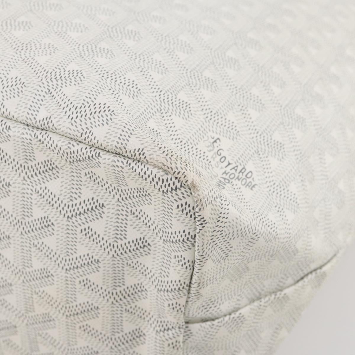 GOYARD Herringbone Saint Louis GM Tote Bag PVC White Auth 204859A