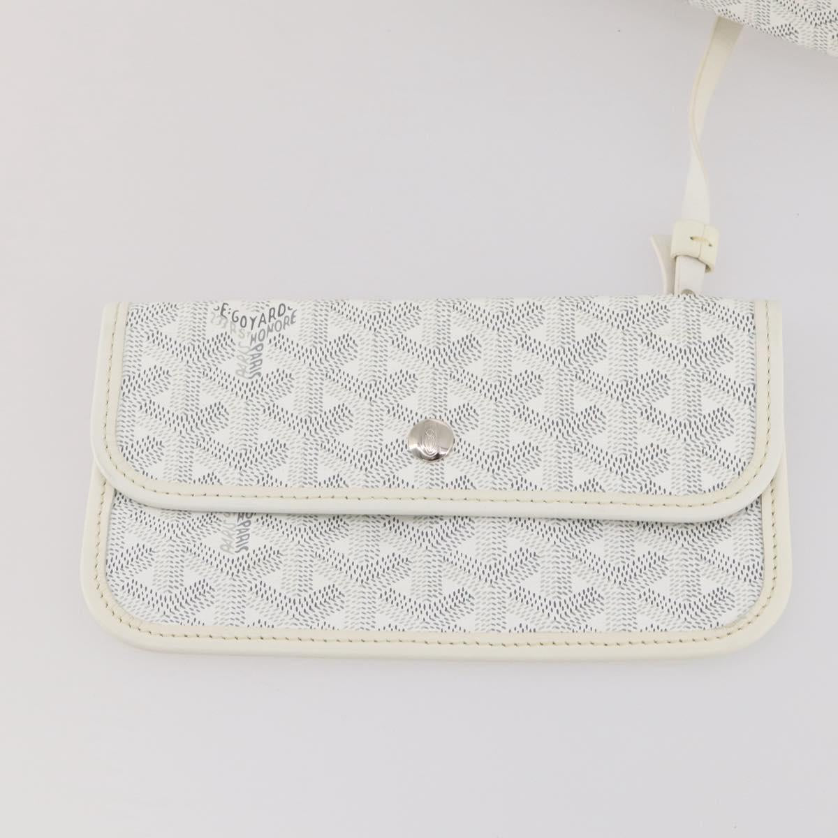 GOYARD Herringbone Saint Louis GM Tote Bag PVC White Auth 204859A