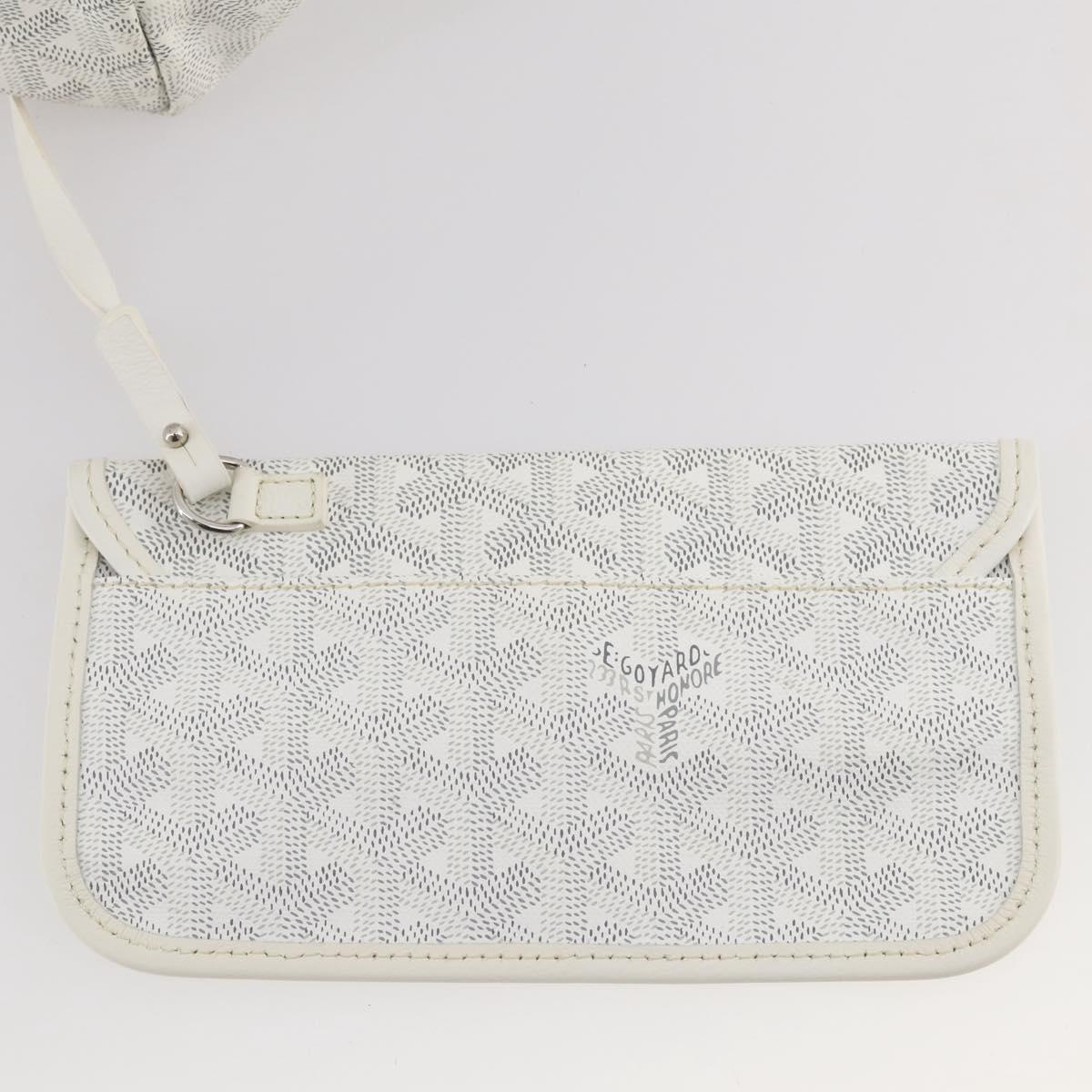 GOYARD Herringbone Saint Louis GM Tote Bag PVC White Auth 204859A