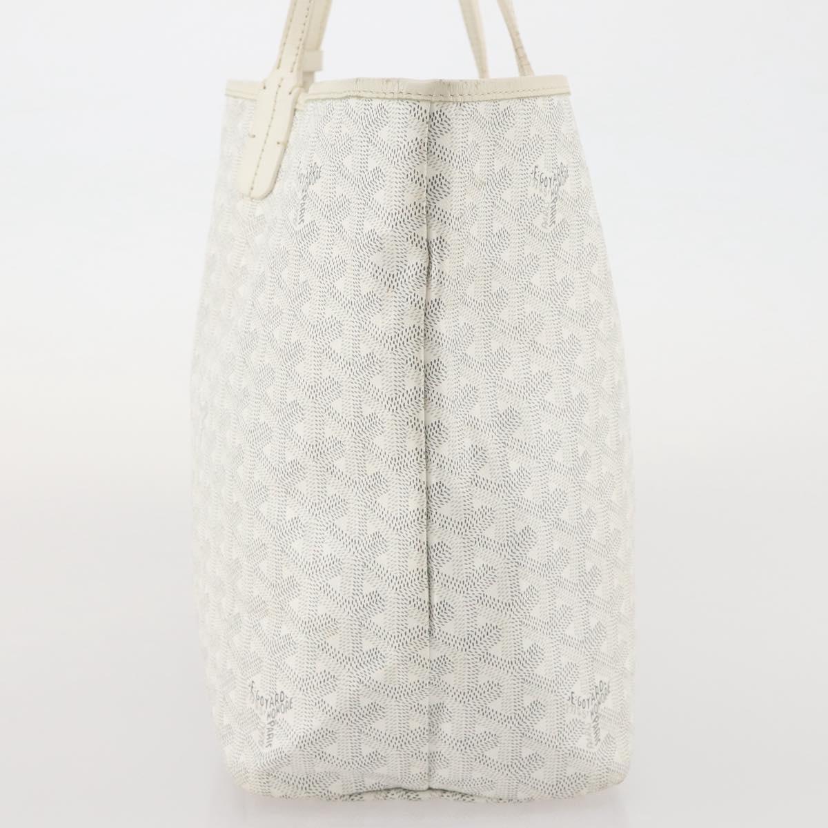 GOYARD Herringbone Saint Louis GM Tote Bag PVC White Auth 204859A
